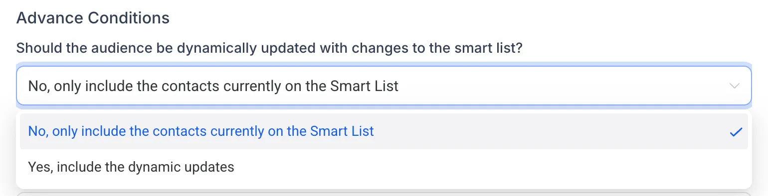 Configurazione avanzata del pubblico da Smart List