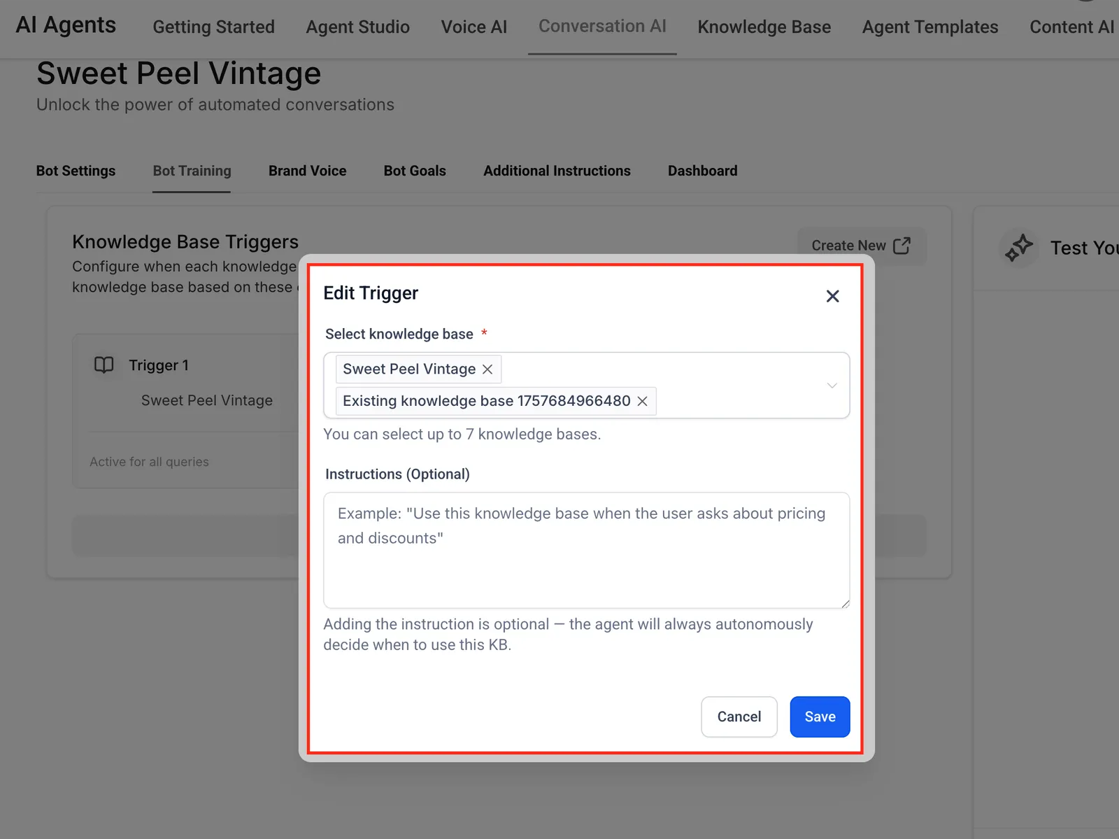 Configurazione del trigger Always-On