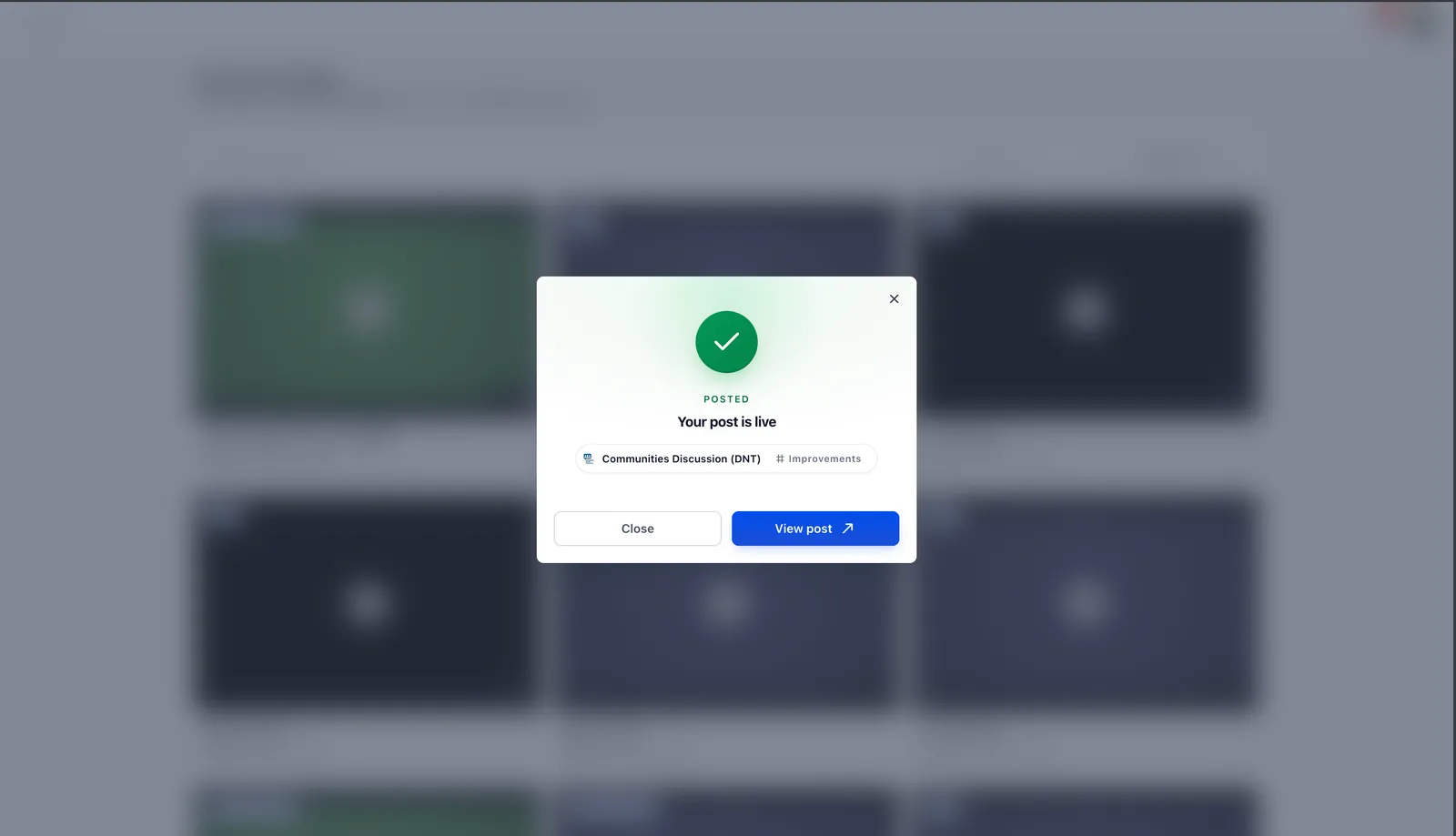 Pubblicazione del post nella Community
