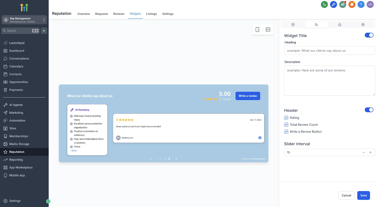 Configurazione dei riepiloghi AI