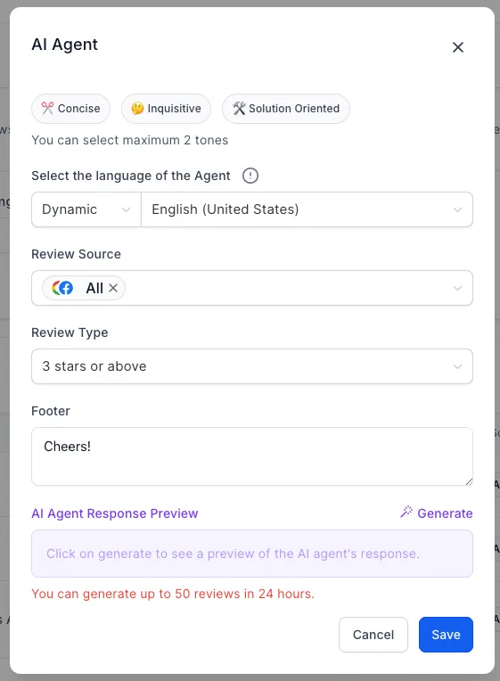 Selezione delle pagine Google Business da associare agli AI Agent