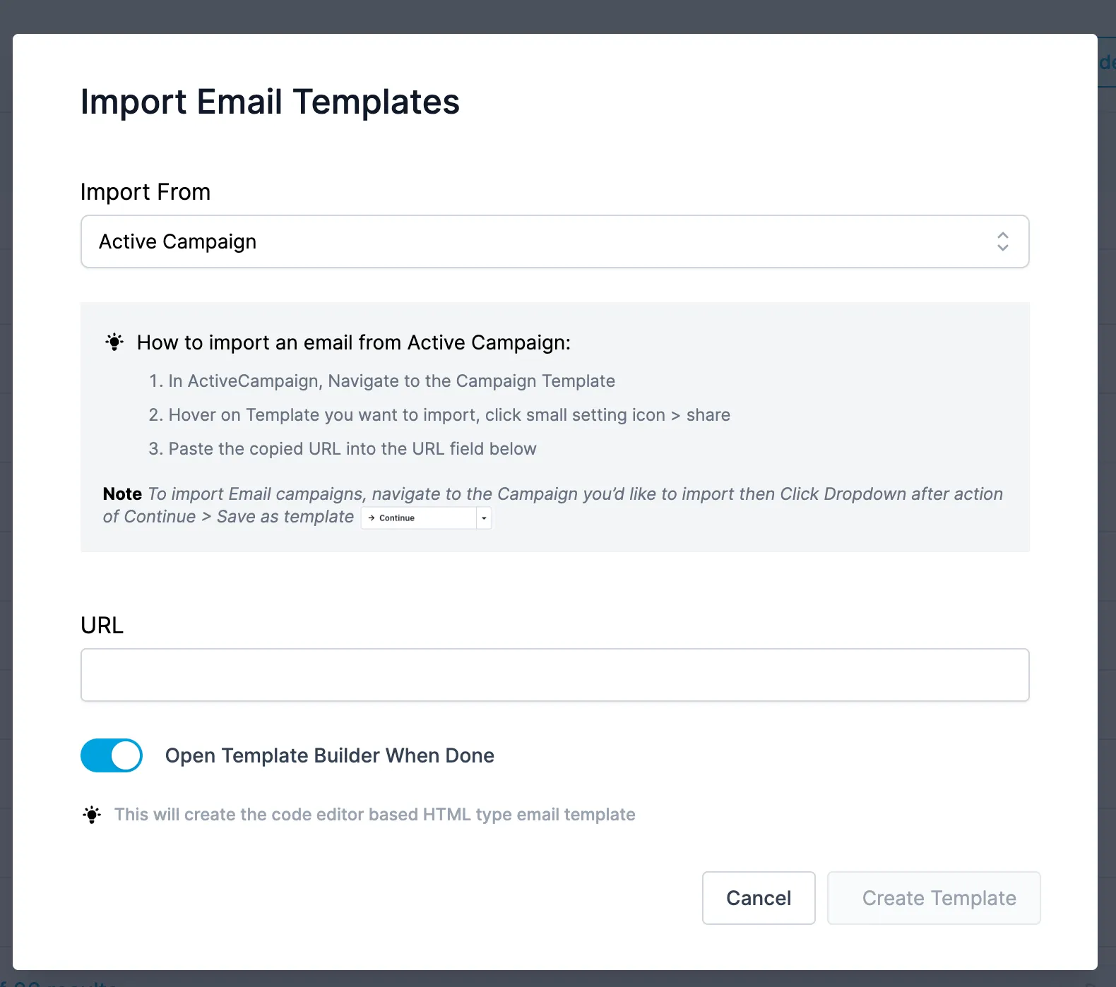 Schermata campagna email ActiveCampaign