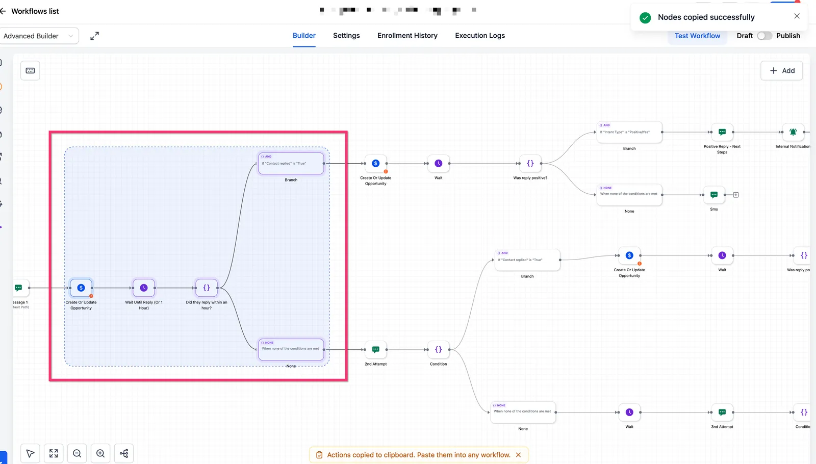 Selezione di uno o più nodi nel Graph Builder