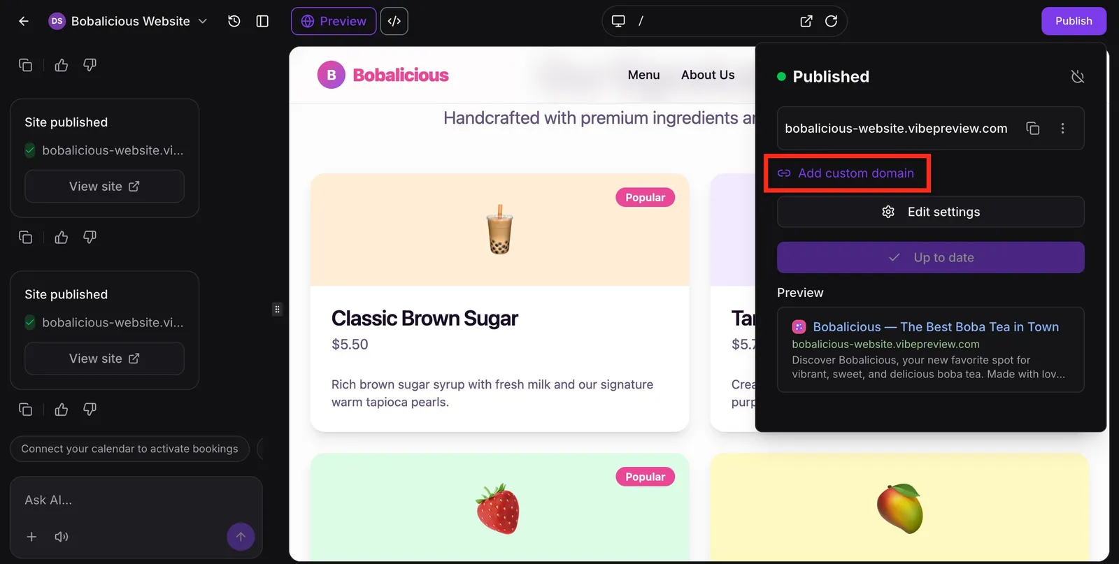 Aggiunta dominio personalizzato in AI Studio