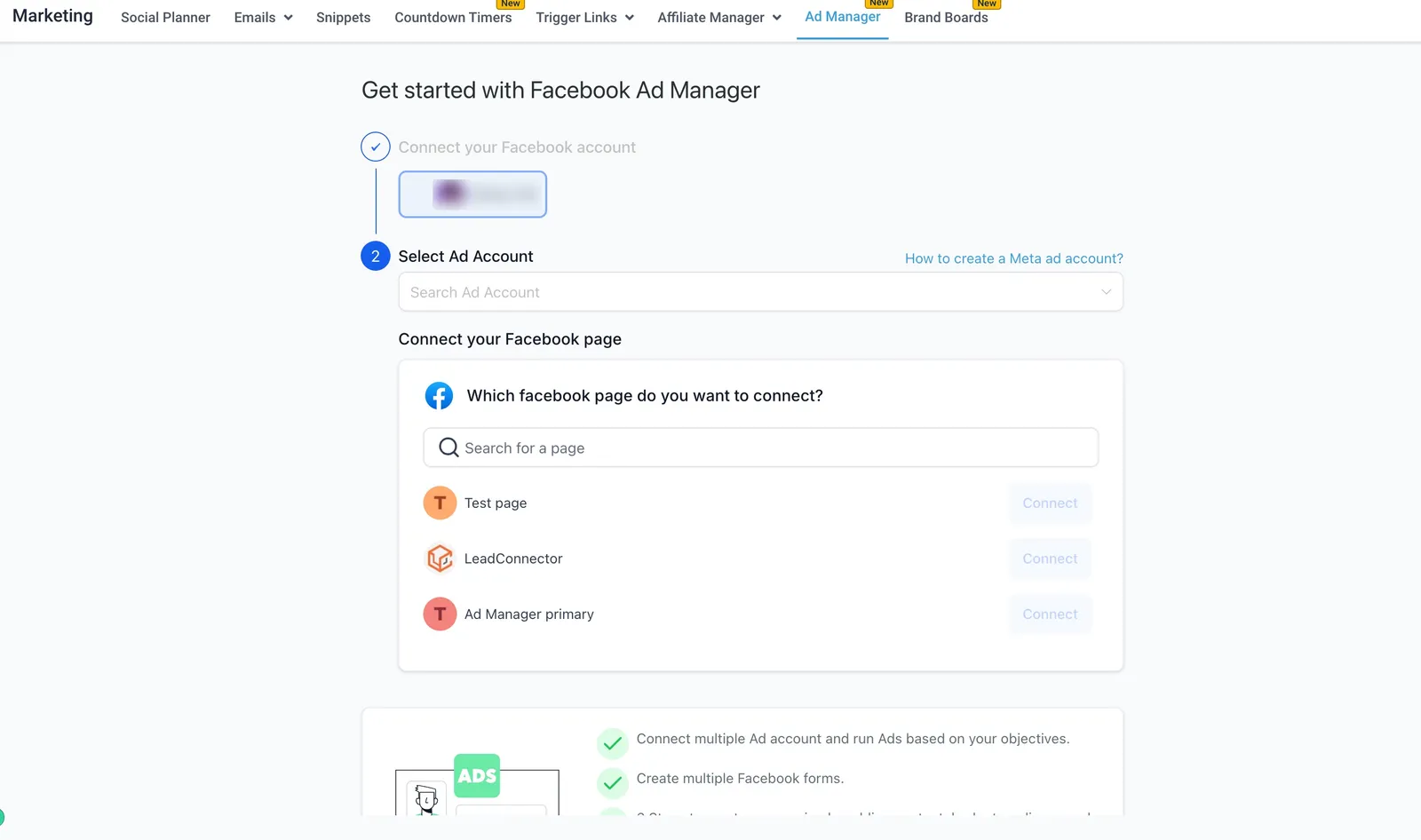Screenshot prerequisiti Ad Manager