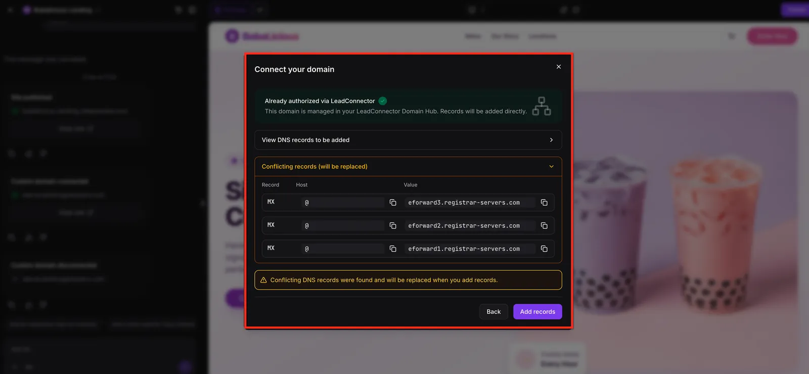 Conflitto record DNS in AI Studio
