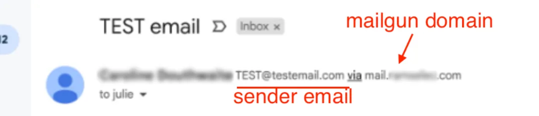 La stessa email visualizzata in un altro client di posta