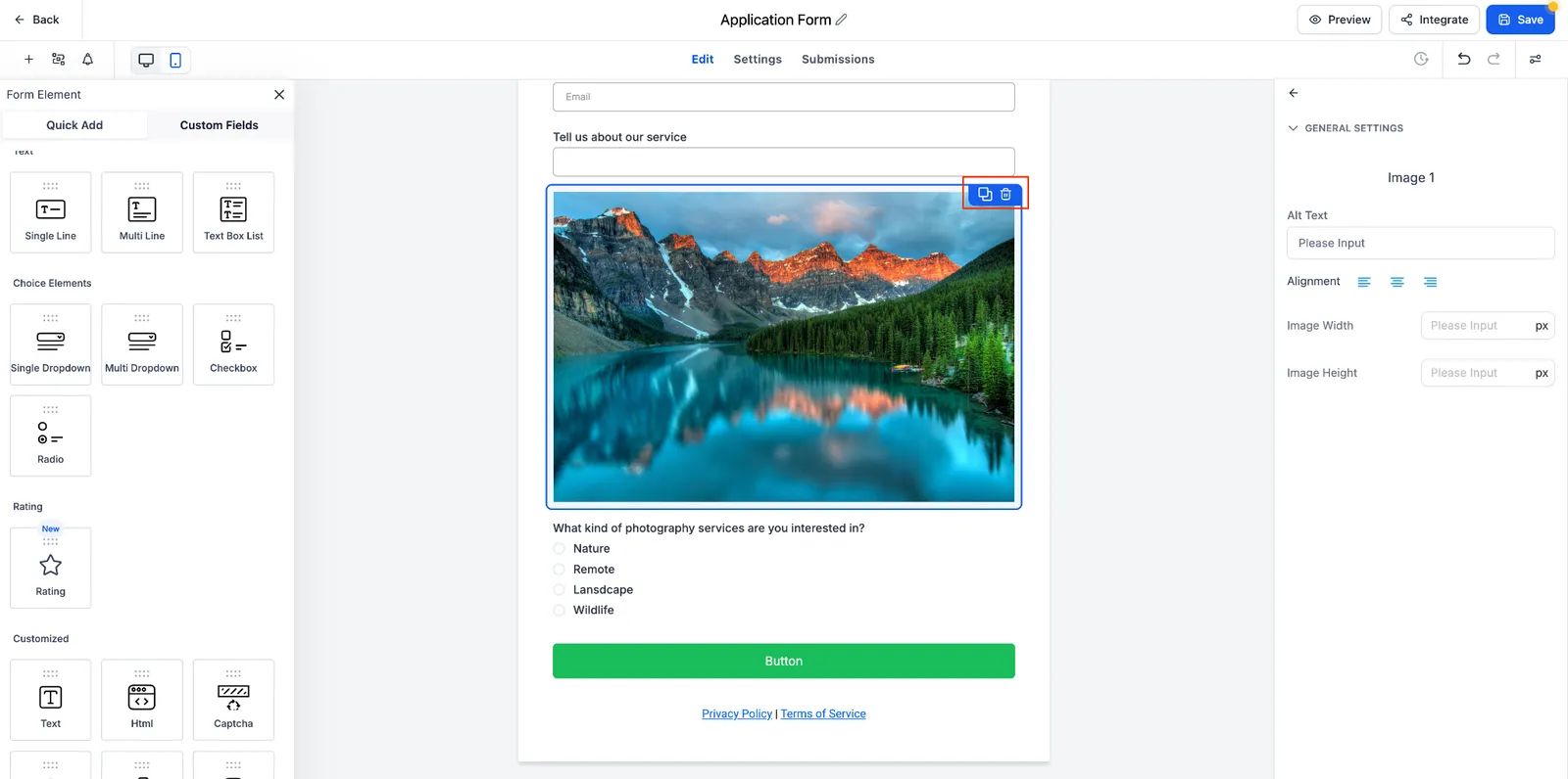 Clonazione di un elemento nel builder di Form, Survey o Quiz