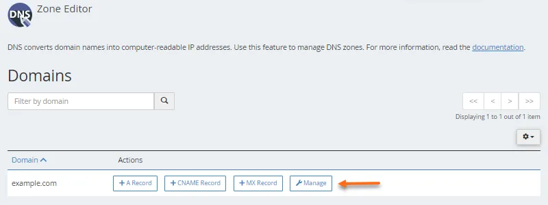 Zone Editor - Manage