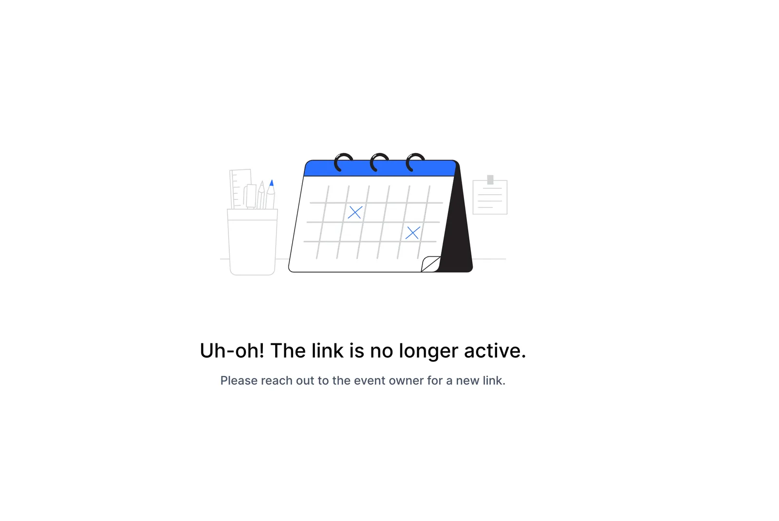 Messaggio di errore mostrato quando il link monouso è già scaduto