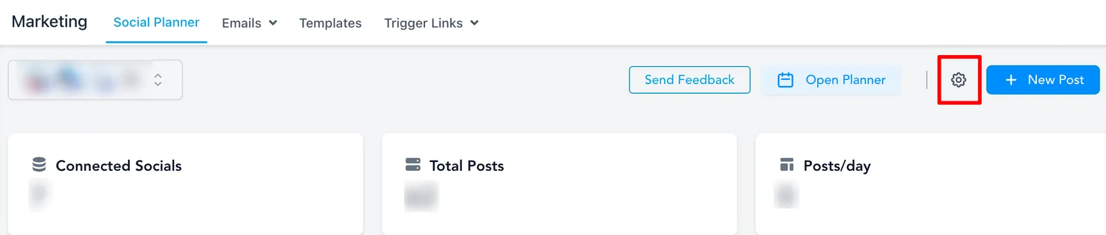 Notifica di riconnessione token scaduto Social Planner — esempio 1