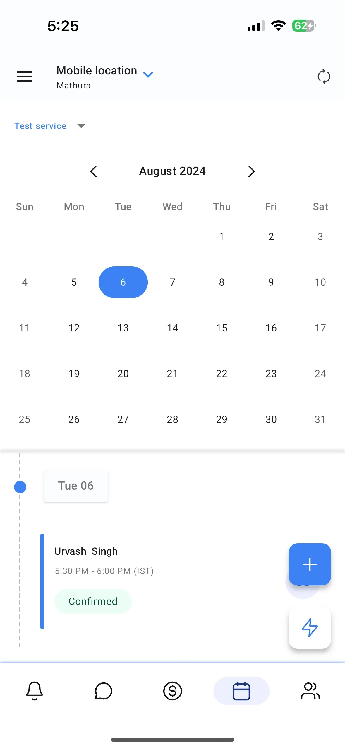 Pagina Calendari su mobile