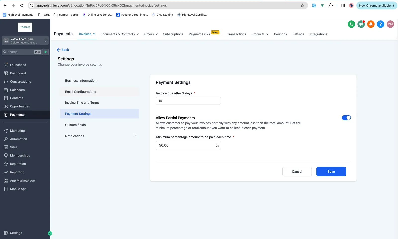 Dashboard Pagamenti Parziali