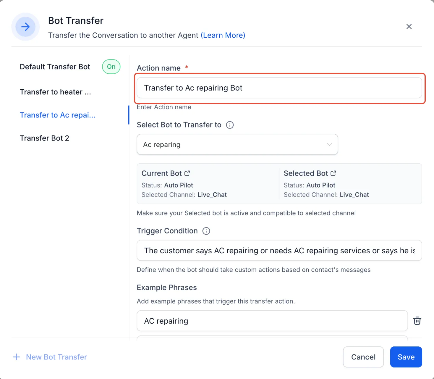 Verifica della compatibilità dei bot in modalità Auto Pilot
