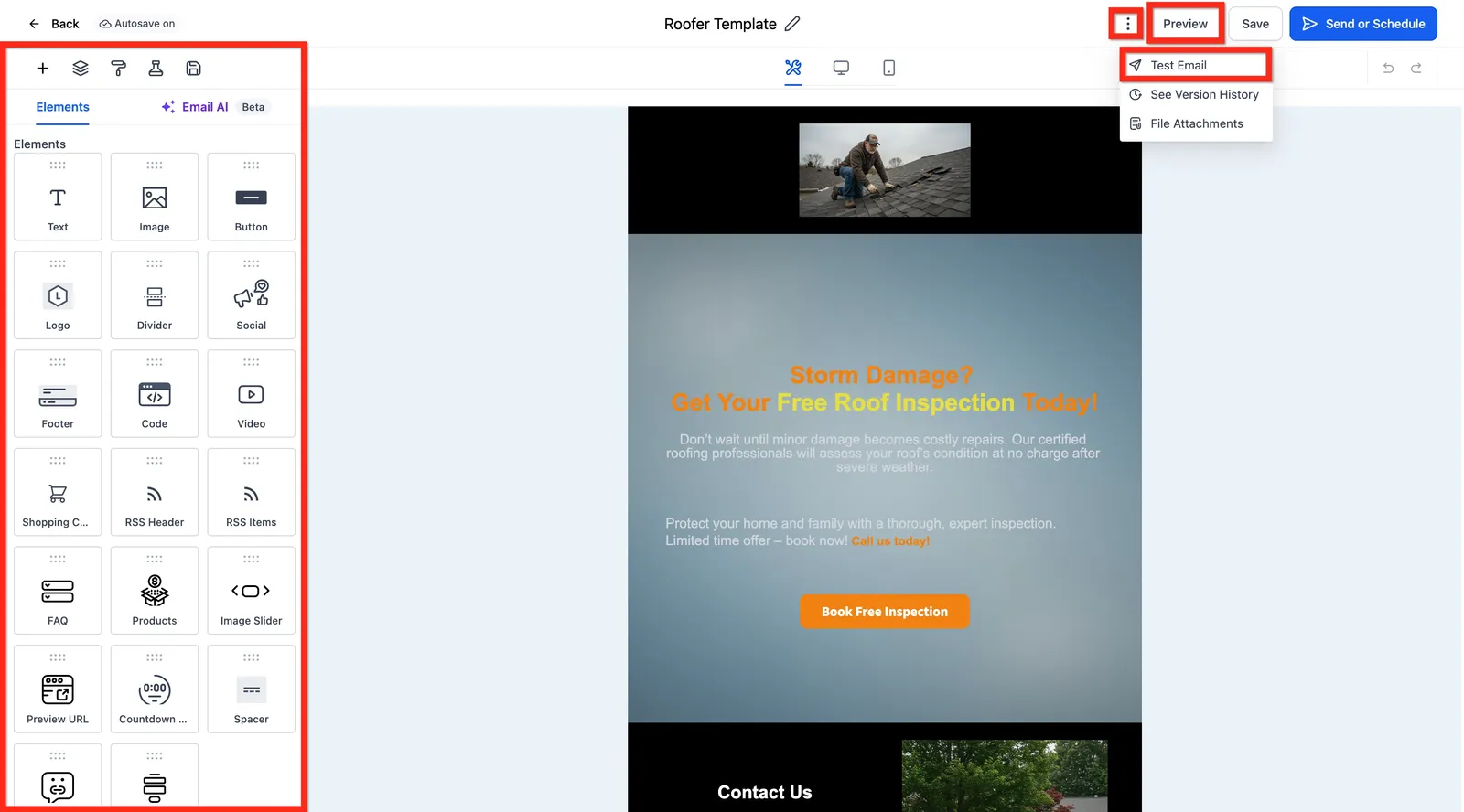 Schermata anteprima email su desktop e mobile