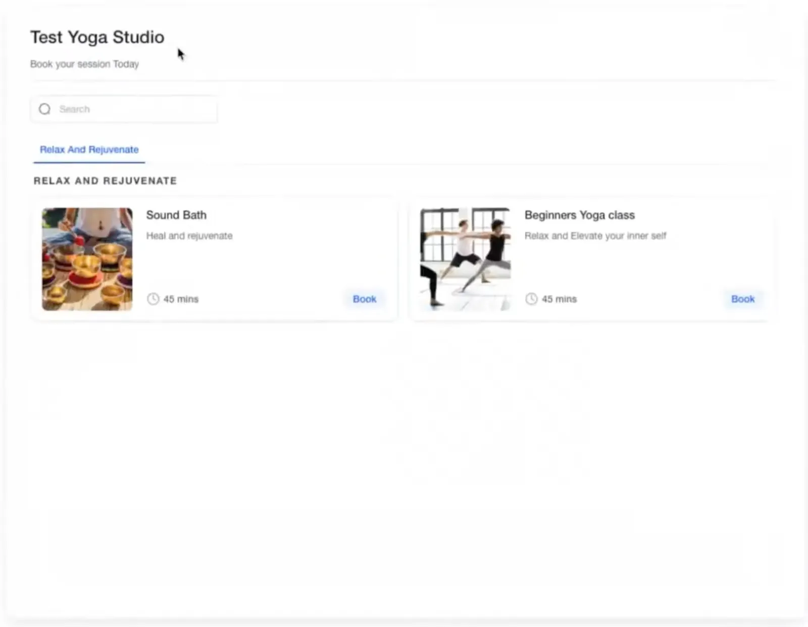 Anteprima del Menu Servizi visibile ai clienti