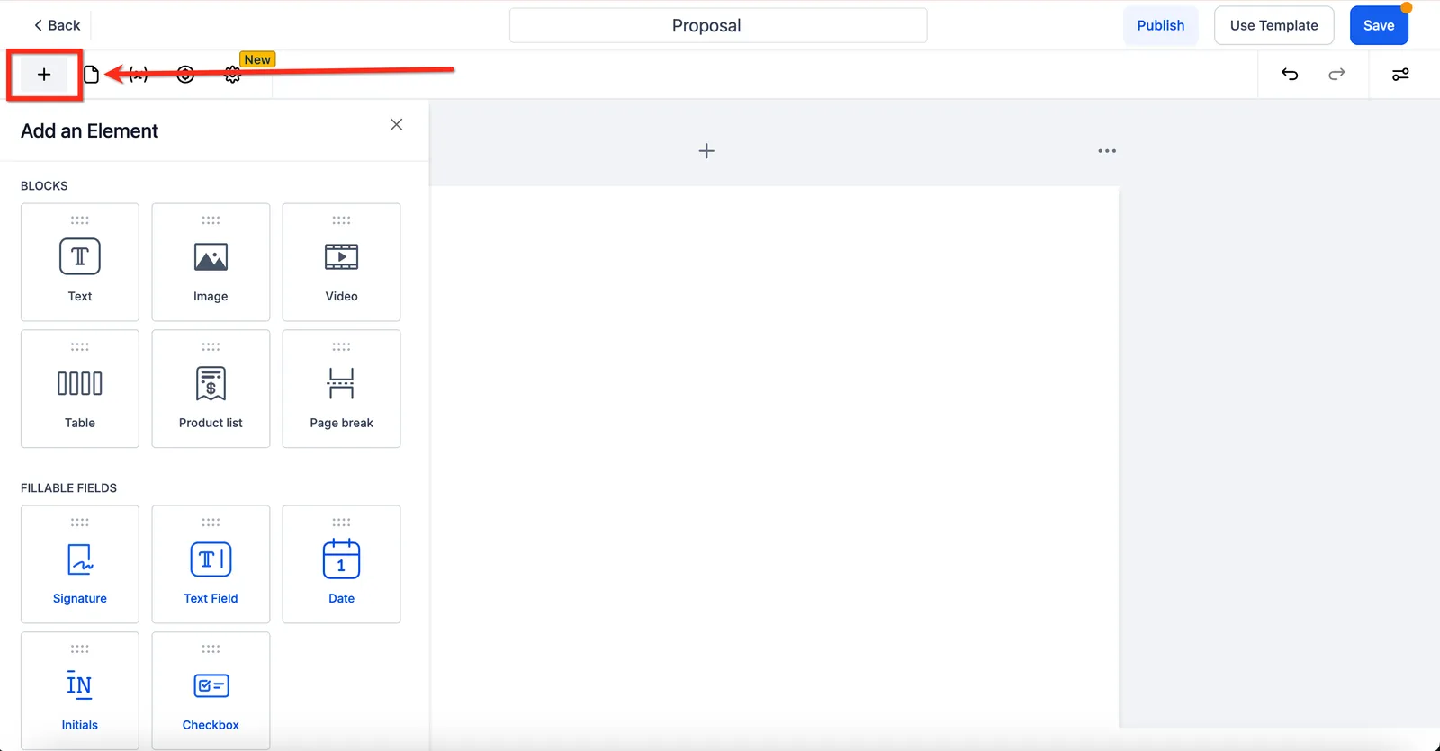 Editor template documento