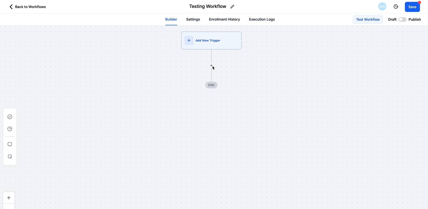 Aggiunta di un'azione SMS o Email con selezione Template nel Workflow