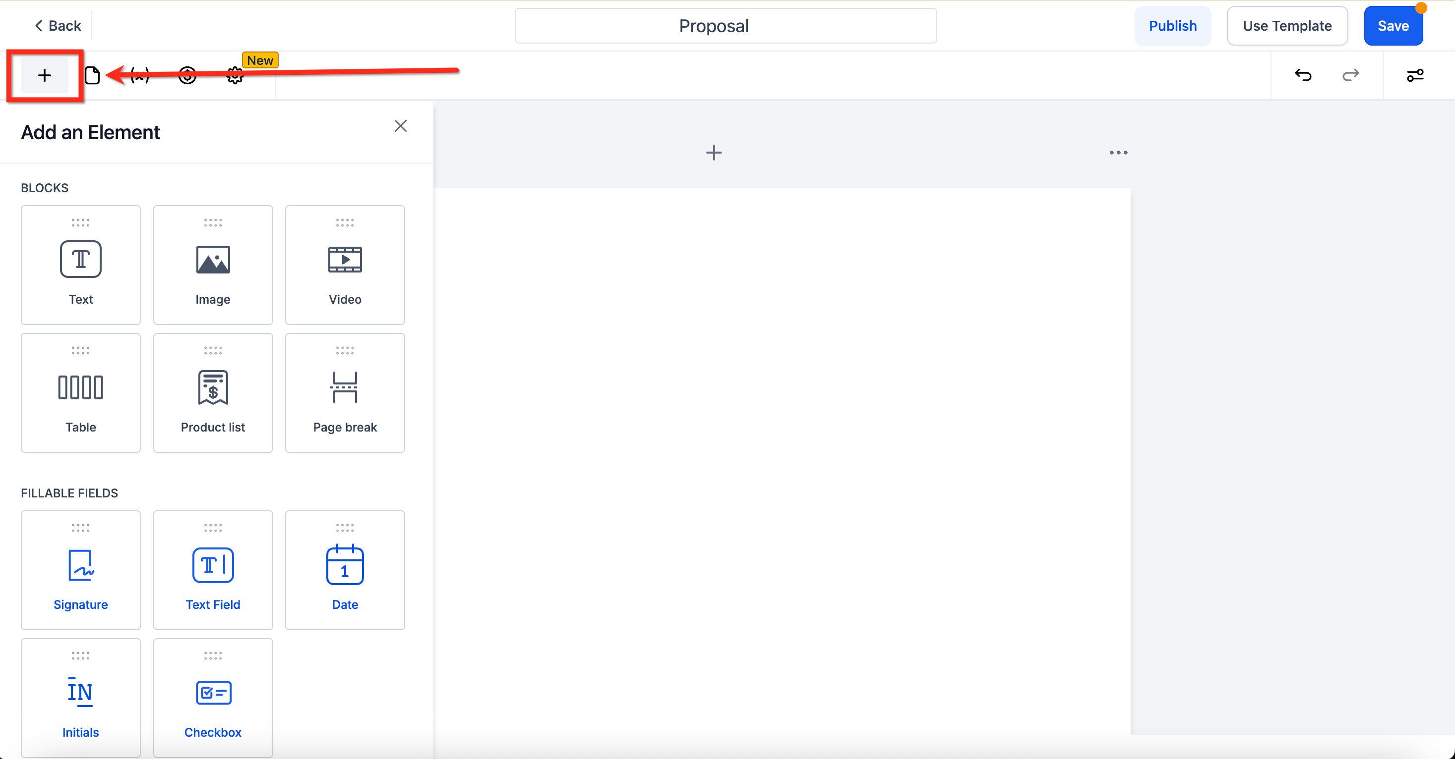 Editor template documento