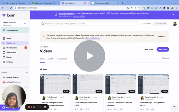 Video dimostrativo Content AI in Funnel e Siti