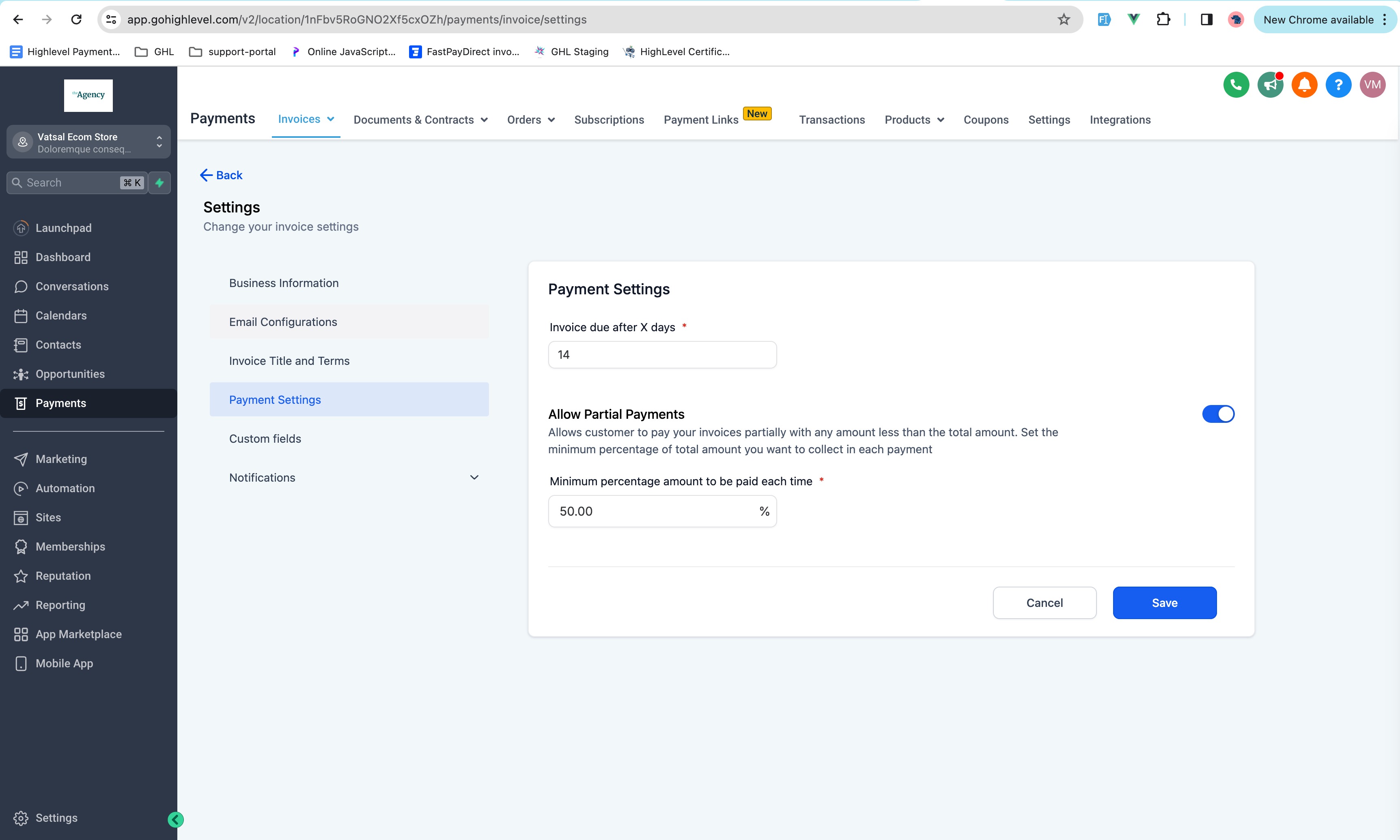 Dashboard Pagamenti Parziali