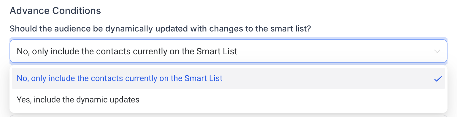 Configurazione avanzata del pubblico da Smart List