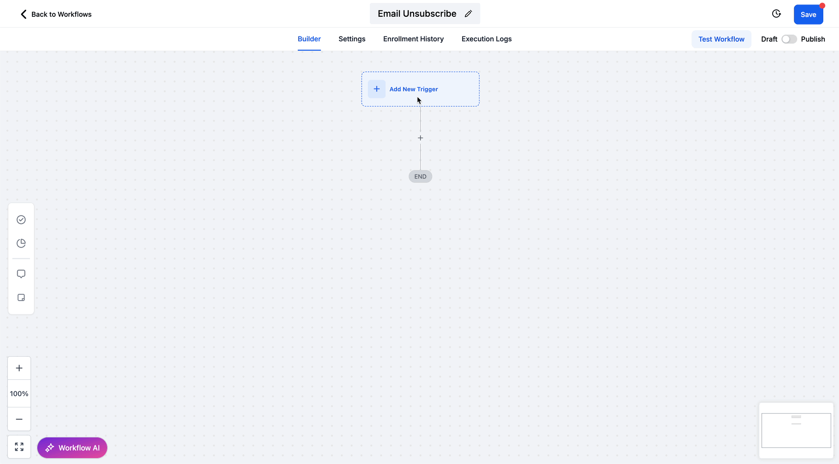 Configurazione del Trigger nel Workflow