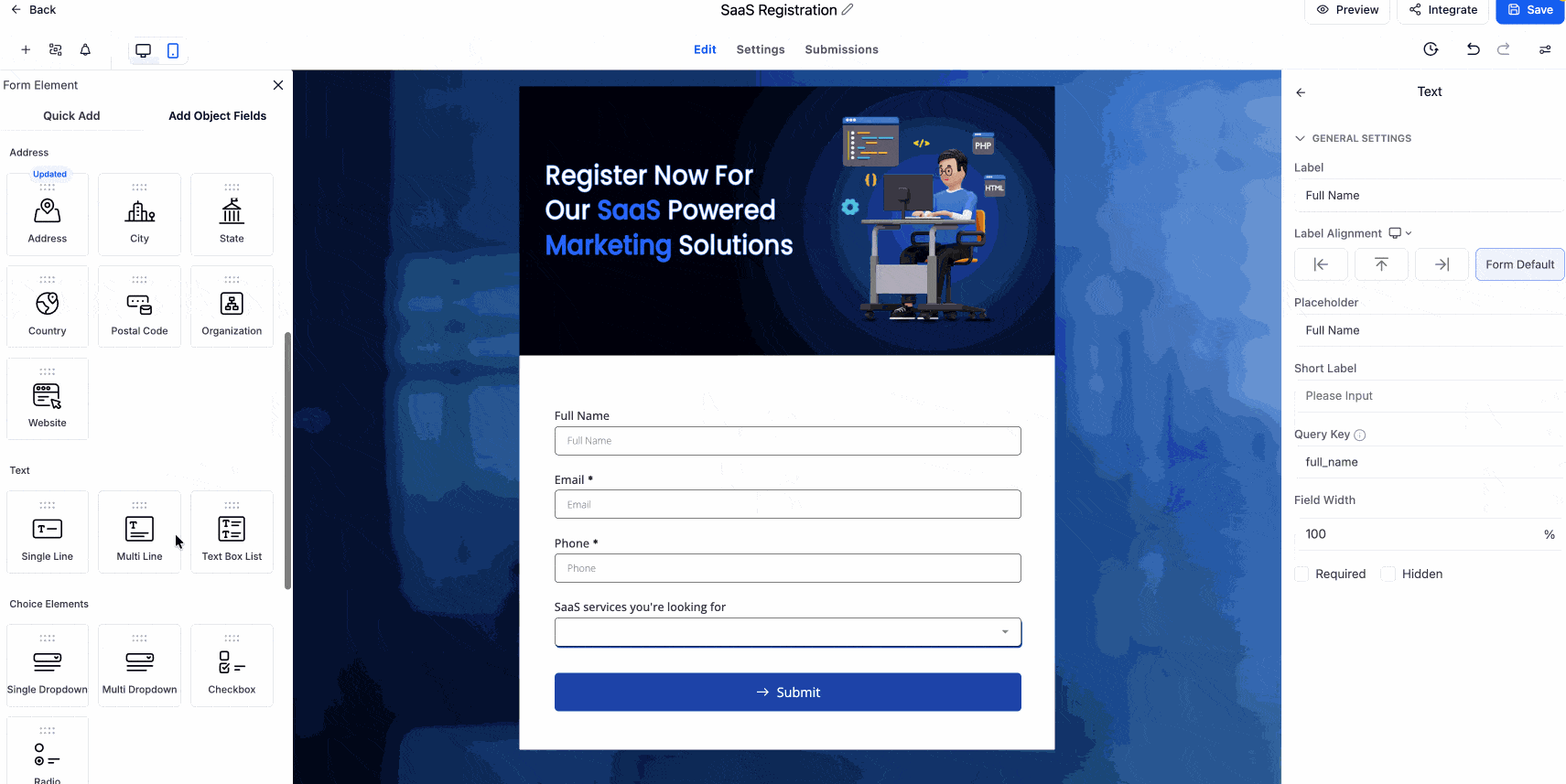 Animazione dell'editor inline avanzato per testo e intestazioni
