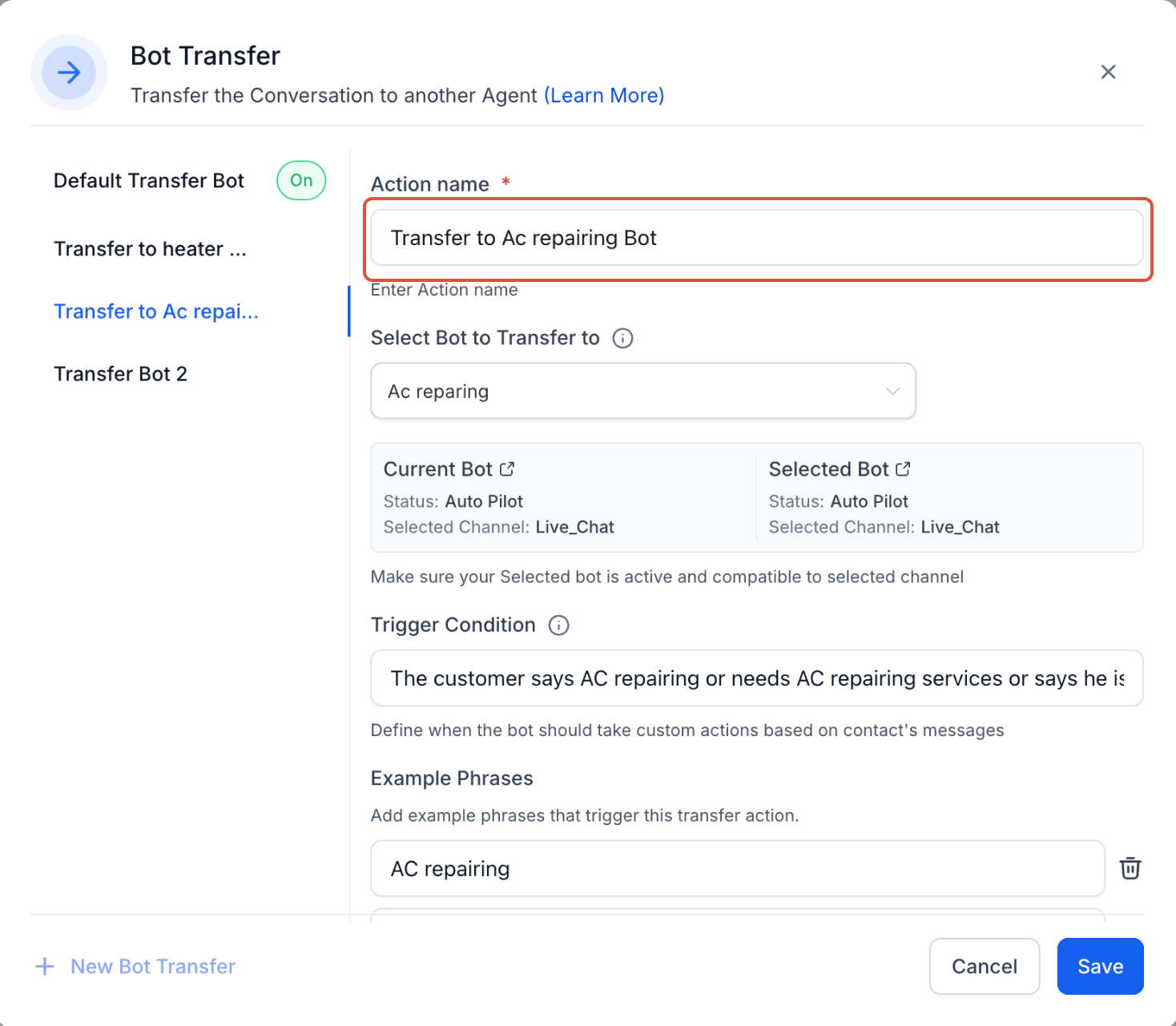 Verifica della compatibilità dei bot in modalità Auto Pilot