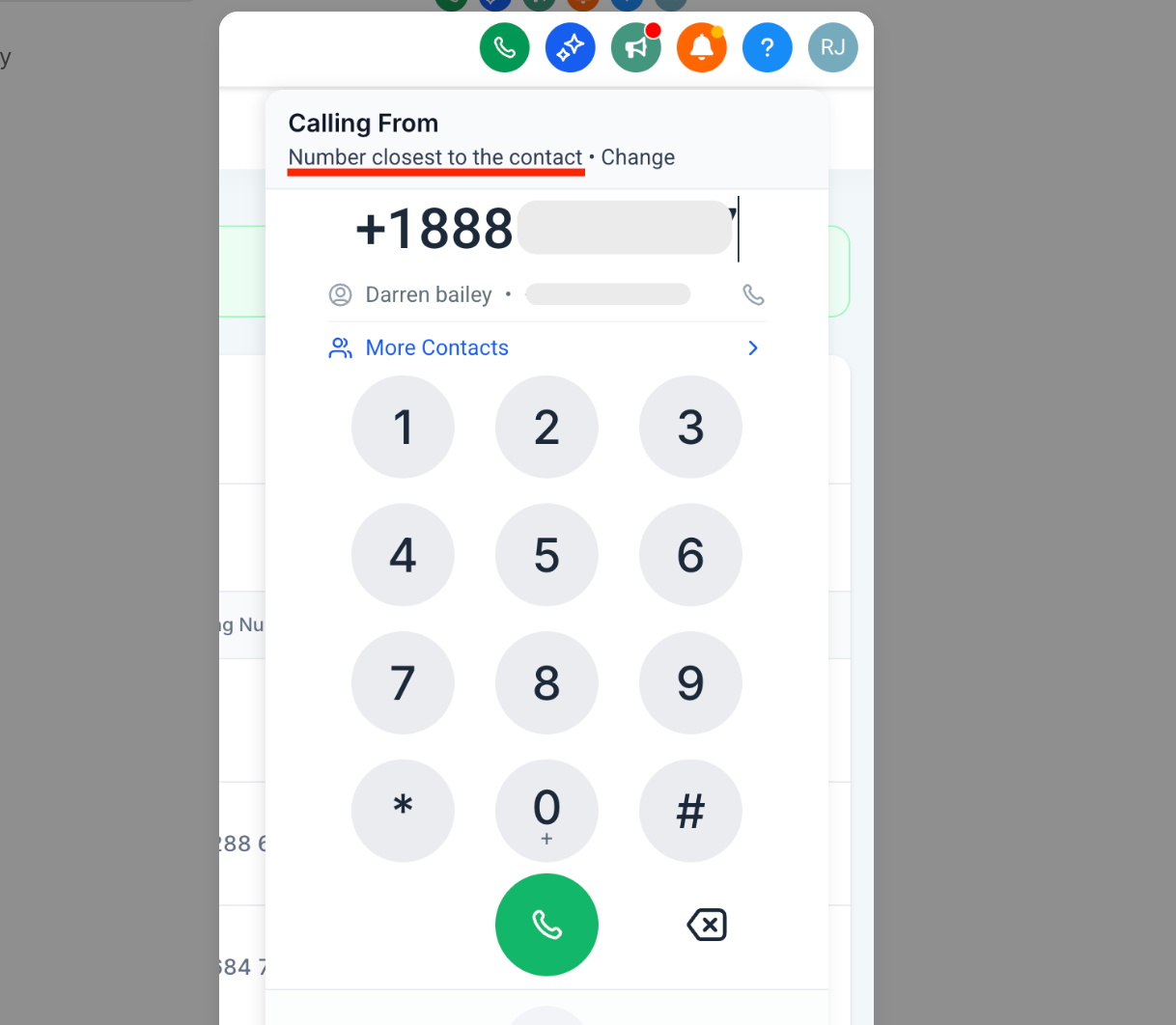 Esempio 2: chiamata con prefisso 888