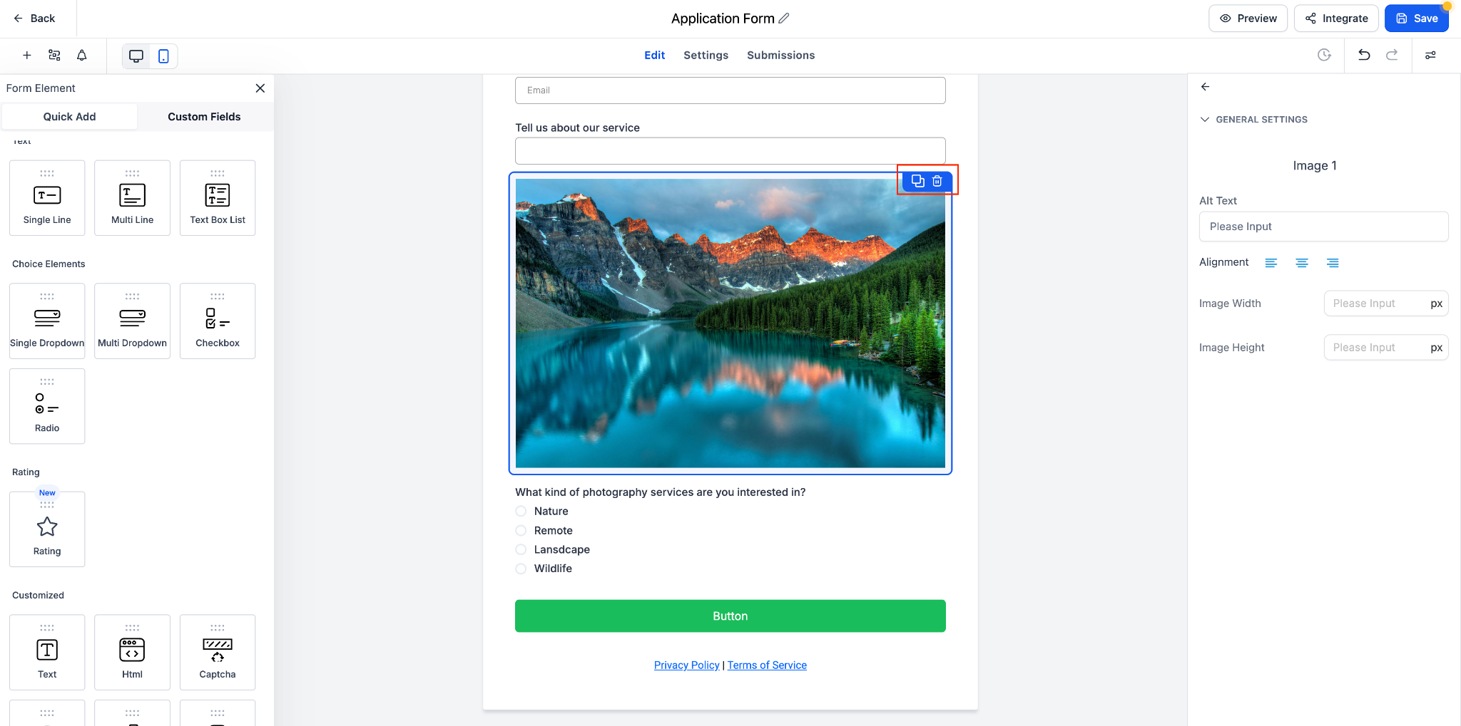 Clonazione di un elemento nel builder di Form, Survey o Quiz