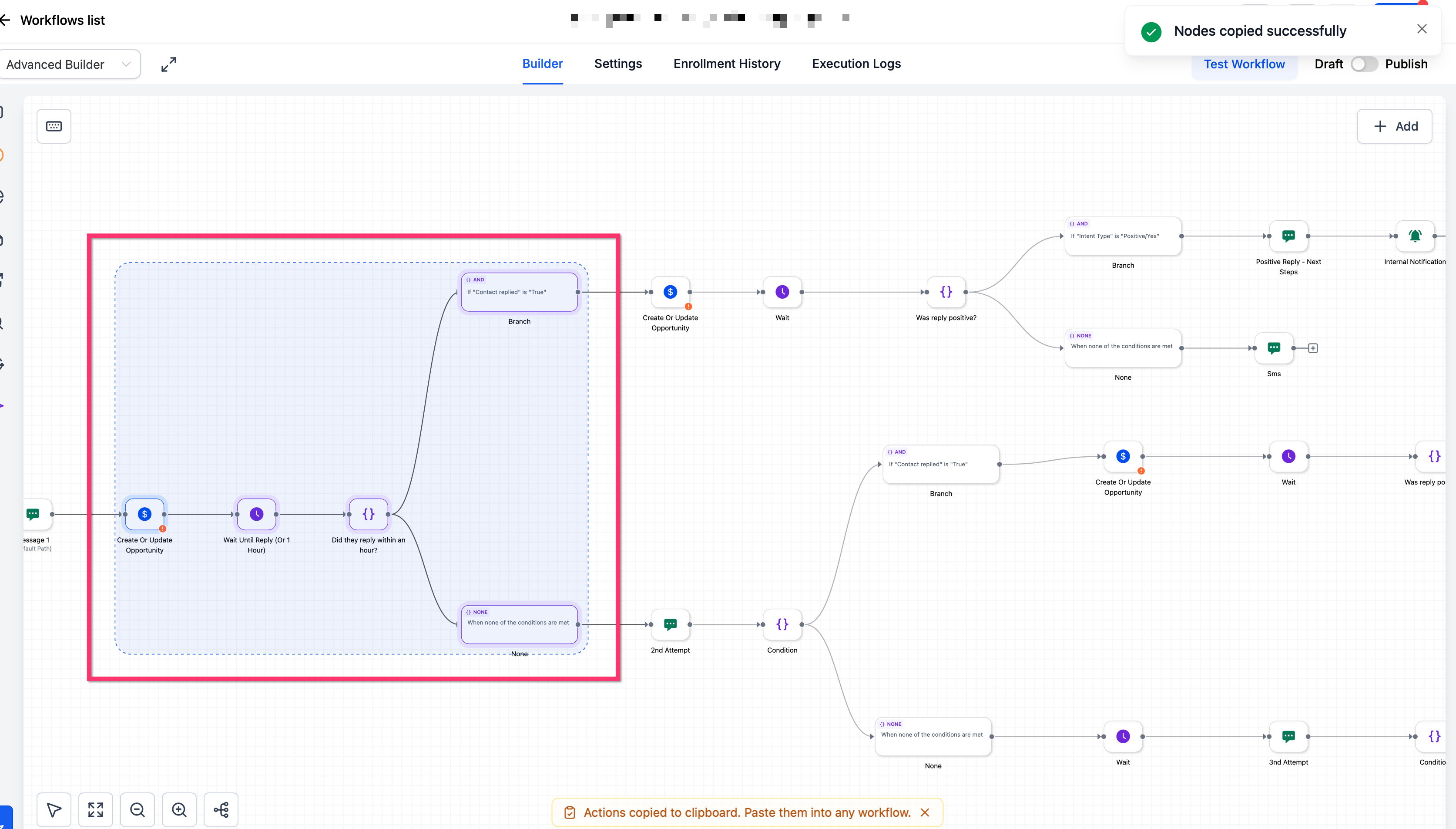 Selezione di uno o più nodi nel Graph Builder