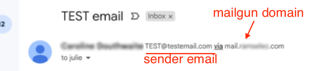 La stessa email visualizzata in un altro client di posta