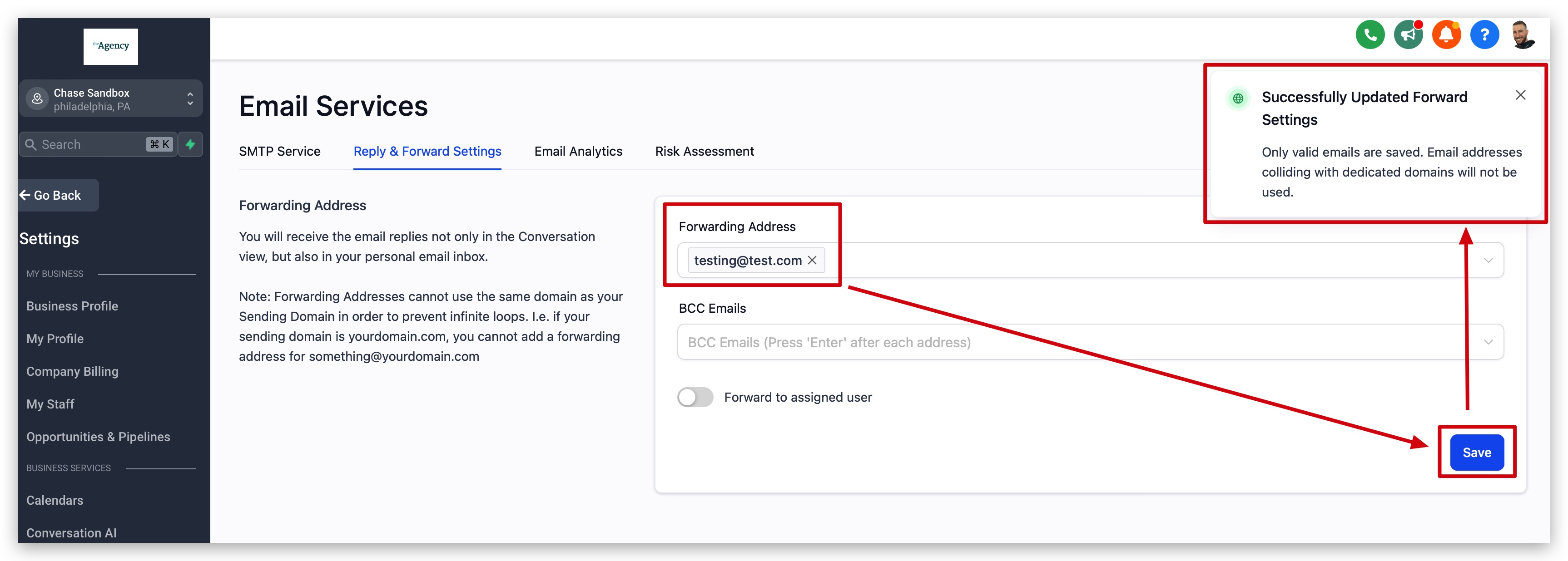 Screenshot di supporto alle FAQ