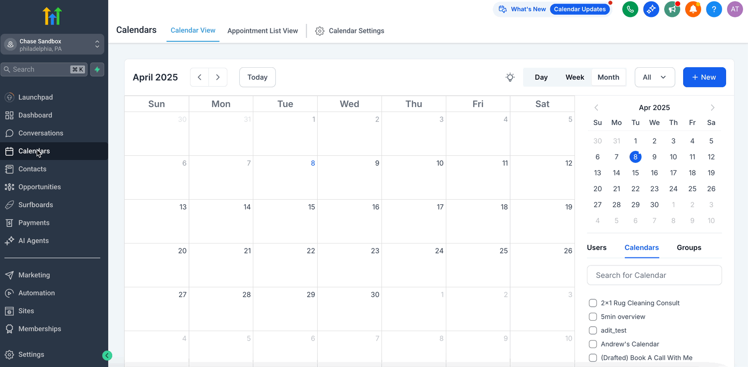 Animazione prenotazione da Vista Calendario
