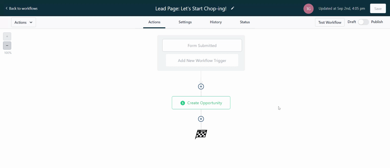 Animazione: aggiunta e rimozione tag tramite azione in un Workflow