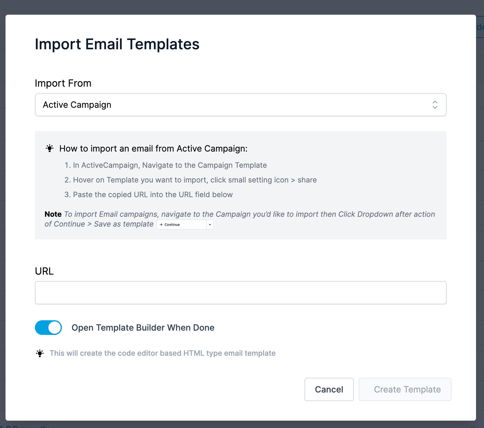 Schermata campagna email ActiveCampaign